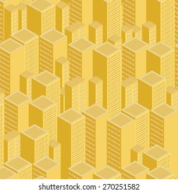 Seamless Pattern of the City landscape. Isometric style.