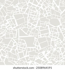 Seamless pattern of a city top view. The flooring art features a monochrome design resembling a map.