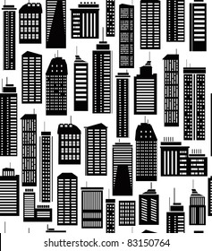 Seamless pattern of  city's buildings.