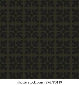 Seamless pattern in the classic Baroque style with floral elements decoration decor dark green, brown