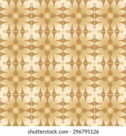Seamless pattern in the classic Baroque style with floral decorations volume elements of decor light golden brown and pale gold color
