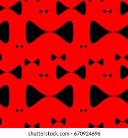 Seamless pattern with classic bows on a red background