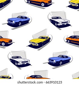 Seamless Pattern Classic cars.Vector Illustration