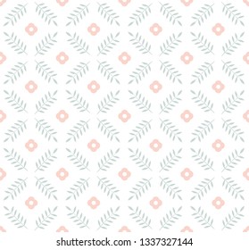 Seamless pattern in classic English style. Leaves and flowers classic pattern for print on wallpaper, gift paper, textile, paper. Two-color pattern