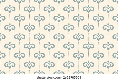 padrão perfeito com design clássico de flor de lis. Fundo colorido pastel para design de interiores, papel de parede, cortinas, almofadas, toalhas de mesa e estofos em turco, estilo cazaque