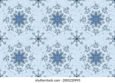 seamless pattern of classic flower in blue background .design for carpet,wallpaper,clothing,fabric or etc.