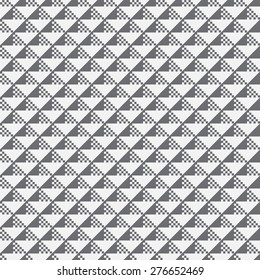 Seamless pattern. Classic geometric texture with repeating pixel triangles. Monochrome. Backdrop. Web. Soft vector background. Vector illustration for your design