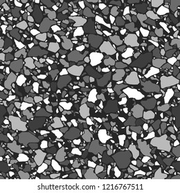 Seamless pattern classic Italian floor mosaic compose texture in grey colors. Abstract modern endless vintage background. Vector illustration.