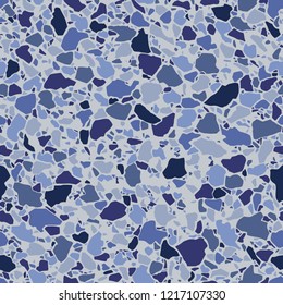 Seamless pattern classic Italian floor mosaic compose texture in blue colors. Abstract modern endless vintage background. Vector illustration.