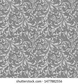 seamless pattern in classic style, isolate on a white background, baroque ornament