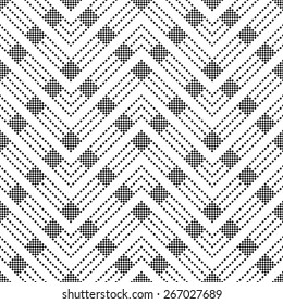 Seamless pattern. Classical geometric texture with small squares, rhombuses, stripes. Repeating diamonds. Vector background. Monochrome. Backdrop. Web. Vector illustration for your design