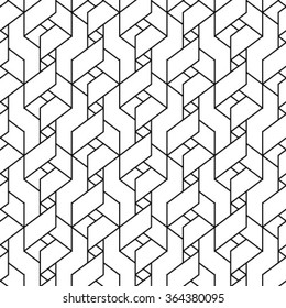 Seamless pattern, classical geometric texture. Repetitive geometric shapes, squares, rhombuses, crosses. Monochrome. Backdrop. Vector illustration for your design