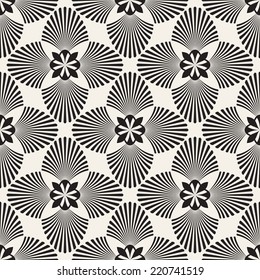Seamless pattern. Classical ornament. Geometric stylish background. Vector repeating texture. Stylized shells