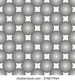 Seamless pattern. Classical simple texture. Repeating geometric shapes, circles, rhombuses. Vector element of graphic design