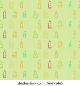 Seamless pattern with cleaning chemical products for your design