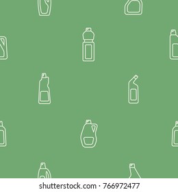 Seamless pattern with cleaning chemical products for your design