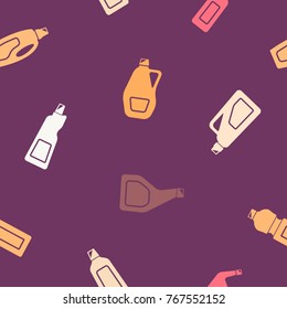 Seamless pattern with cleaning chemical products for your design