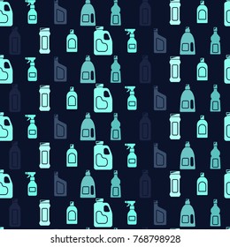 Seamless pattern with cleaning chemical products for your design