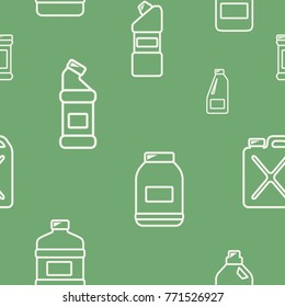 Seamless pattern with cleaning chemical products for your design
