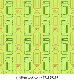 Seamless pattern with cleaning chemical products for your design