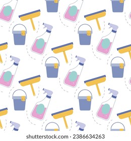 Productos de limpieza de patrones, limpieza, detergente, vector