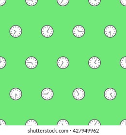 Seamless Pattern Clock Vector Background Design Stock Vector (Royalty