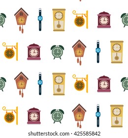 Seamless pattern with clock for your design