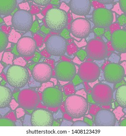 Seamless pattern. Clods and abstract elements. Multicolor.