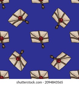 Seamless pattern of closed envelope vector illustration