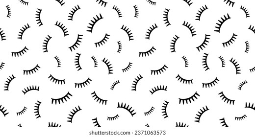 Seamless pattern of closed eyes. Template for creative design, covers, posters, banners, clothing, interior, wallpaper and design ideas