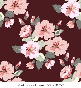 Seamless pattern of close-up bouquets. Summer flowers. Floral diagonal seamless background for textile or book covers, manufacturing, wallpapers, print, gift wrap and scrapbooking