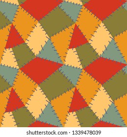 Seamless pattern. Cloth with patches