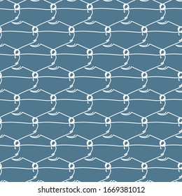 Seamless pattern with clothes hanger. Texture for wardrobe, sewing workshop, shop. Wallpaper made in one continuous line.
