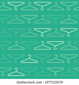 Seamless pattern with clothes hangers. Simple minimalistic endless background. Backdrop for your design. Vector illustration