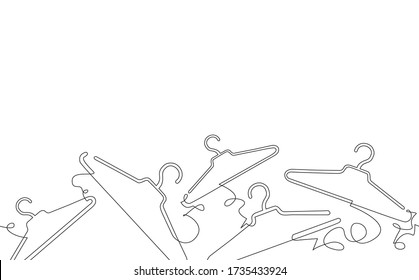 Seamless Pattern with Clothes Hangers. Vector background.