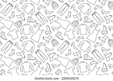 seamless pattern clothes icons, apparel, shopping concept- vector illustration