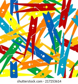 Seamless pattern with clothes pegs