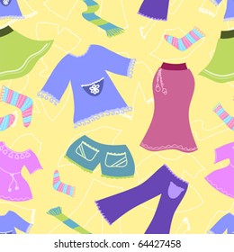 Seamless pattern clothes. Vector background.