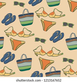Seamless pattern with clothing and accessories 