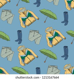 Seamless pattern with clothing and accessories 