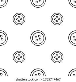 Seamless pattern with clothing buttons. Vector illustration in doodle style on white background