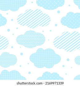 Seamless pattern cloud ornament vector illustration