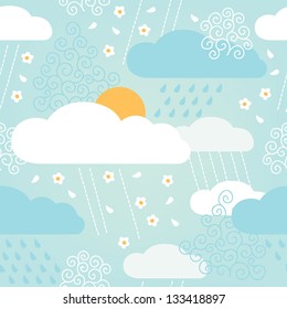 Seamless pattern with clouds