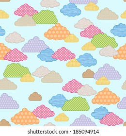 Seamless pattern with clouds 
