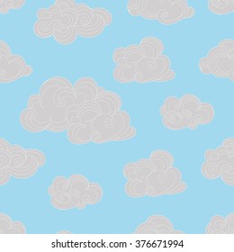 Seamless pattern with clouds.