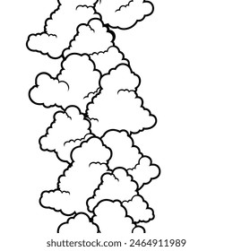 Seamless pattern with clouds. Cartoon cute image of sky.
