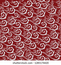 Seamless pattern with clouds in Chinese style. Flat vector graphics. abstract swirl shapes geometric tiled pattern. chinese traditional clouds pattern