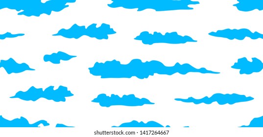 Seamless pattern with Clouds. isolated on white background