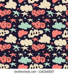 Seamless pattern "Clouds on a blue background".