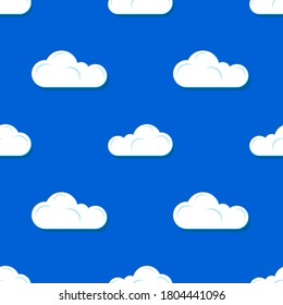 seamless pattern with clouds on blue sky